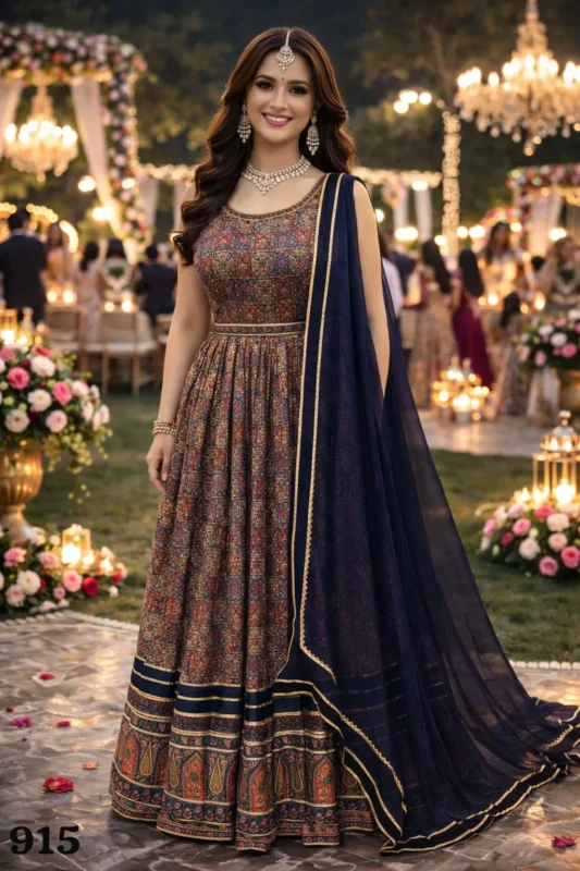 Buy Mrudangi Muskan Vol 2 Soft Dola Silk Printed With Handworked Gown With Dupatta Collection Wholesale 2026