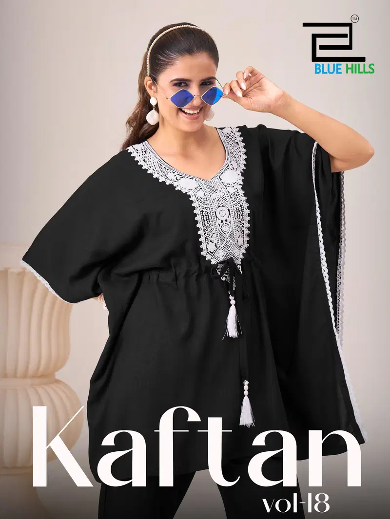 Blue Hills Kaftan Vol 18 Heavy Rayon With Embroidery Kaftan With Pant Collection Wholesale