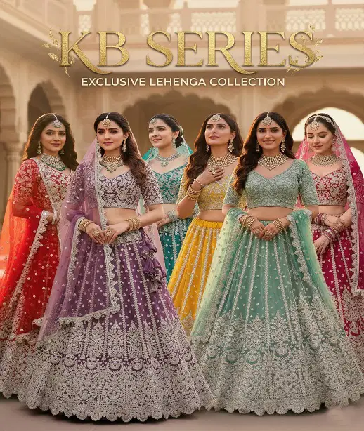 Kb Super Hit 1093 Butterfly Net Embroidery Worked Designer Lehenga Choli Collection Wholesale