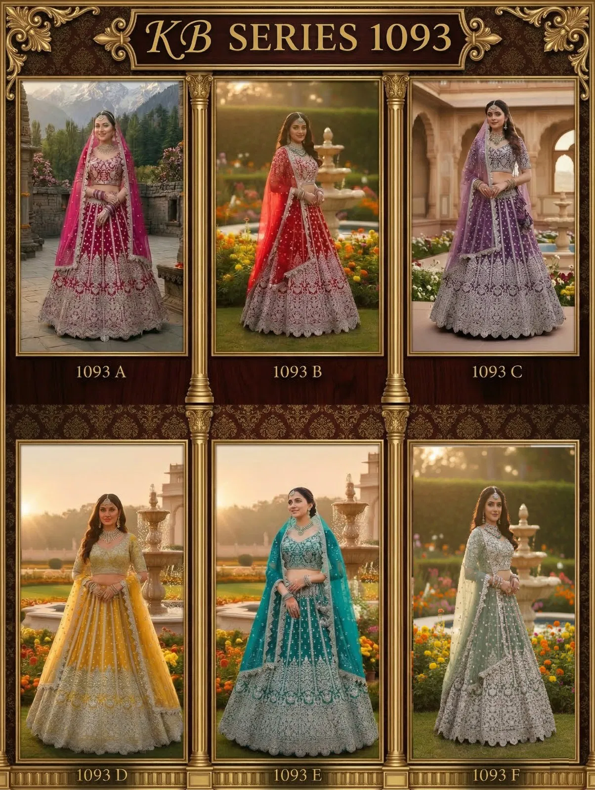 Kb Super Hit 1093 Butterfly Net Embroidery Worked Designer Lehenga Choli Collection Wholesale