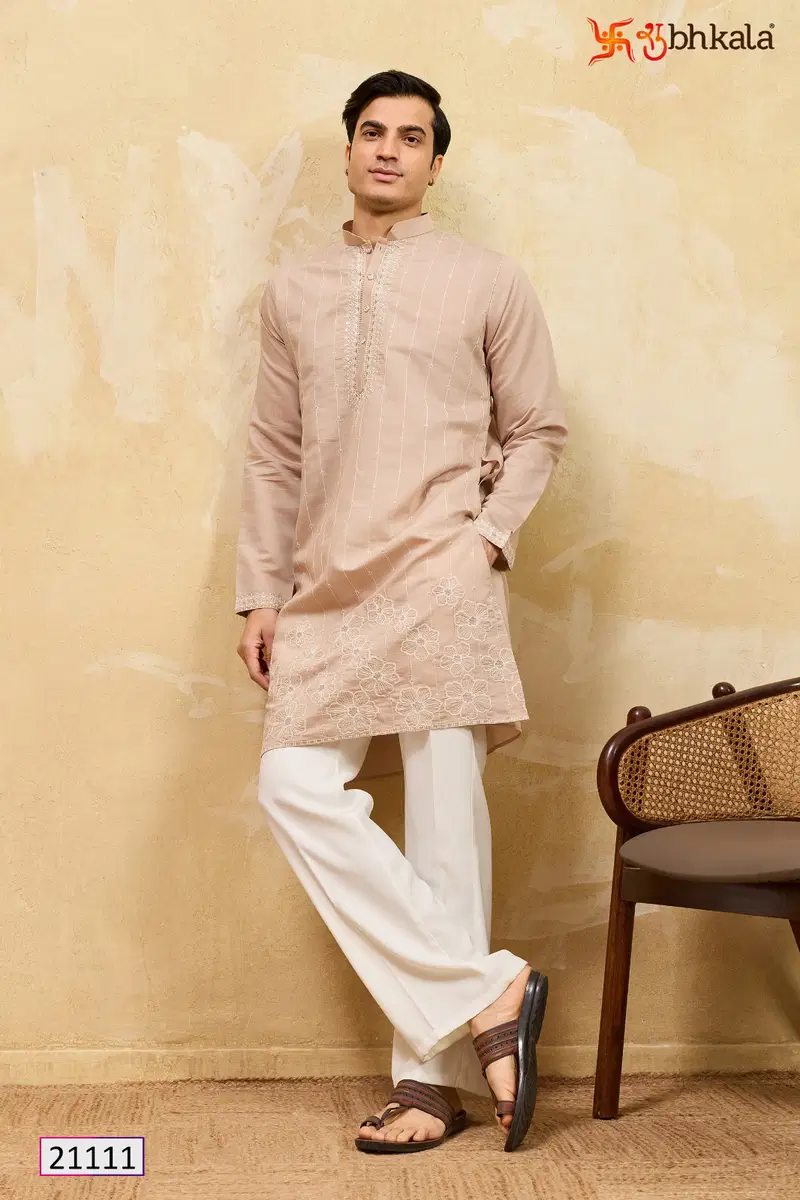 Shubhkala Prestige Kurta Edit Viscose Silk Thread Worked Mens Kurta Collection Wholesale