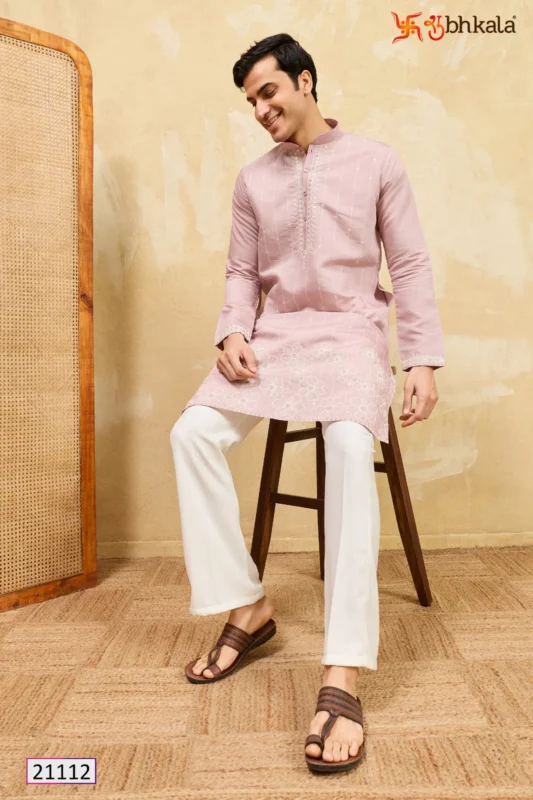 Buy Shubhkala Prestige Kurta Edit Viscose Silk Thread Worked Mens Kurta Collection Wholesale 2026