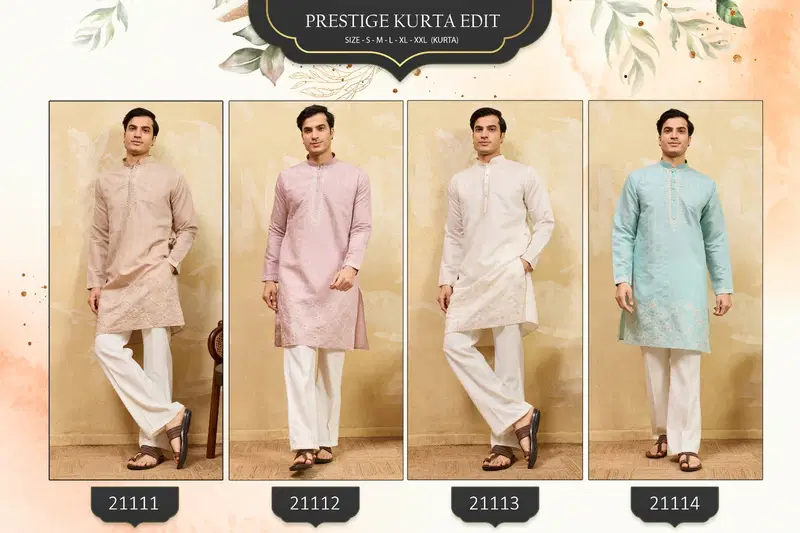 Buy Shubhkala Prestige Kurta Edit Viscose Silk Thread Worked Mens Kurta Collection Wholesale 2026