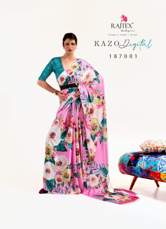 Buy Rajtex Kazo Digital Silk Digital Printed Saree Wholesale 2026