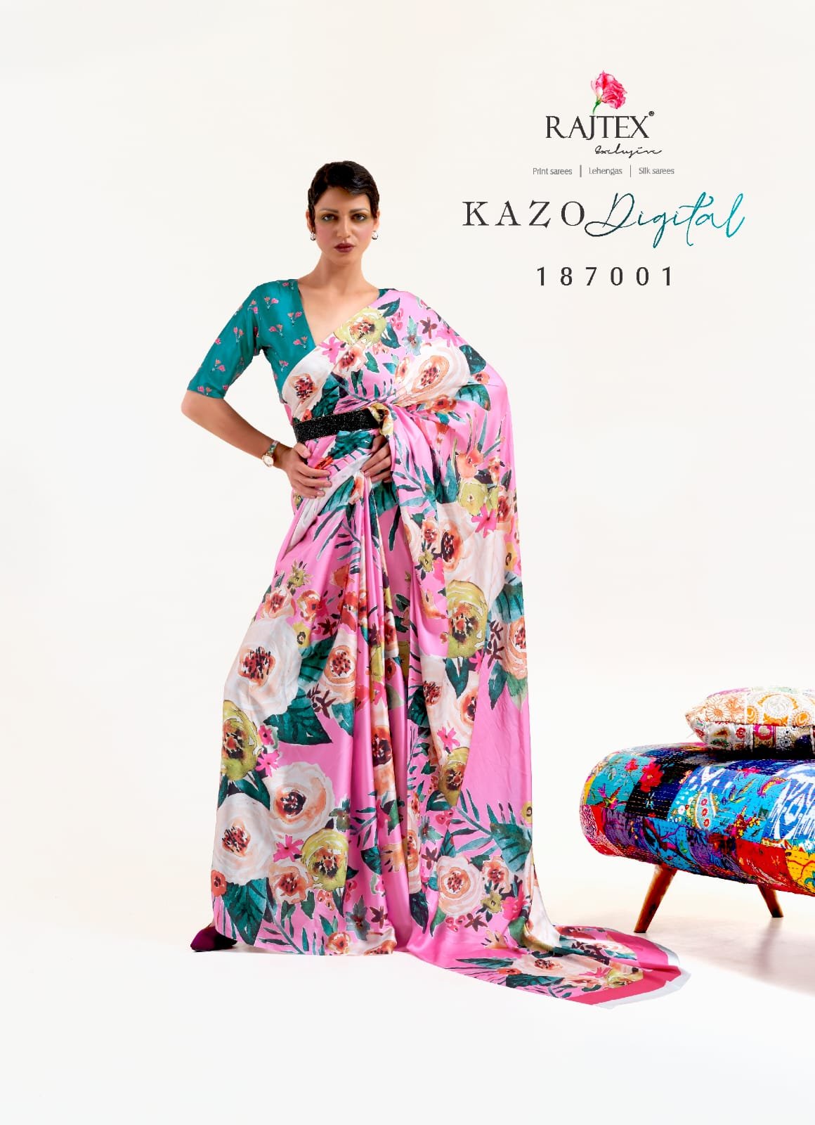 Buy Rajtex Kazo Digital Silk Digital Printed Saree Wholesale 2026