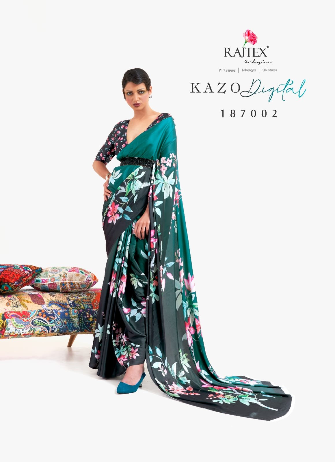 Buy Rajtex Kazo Digital Silk Digital Printed Saree Wholesale 2026