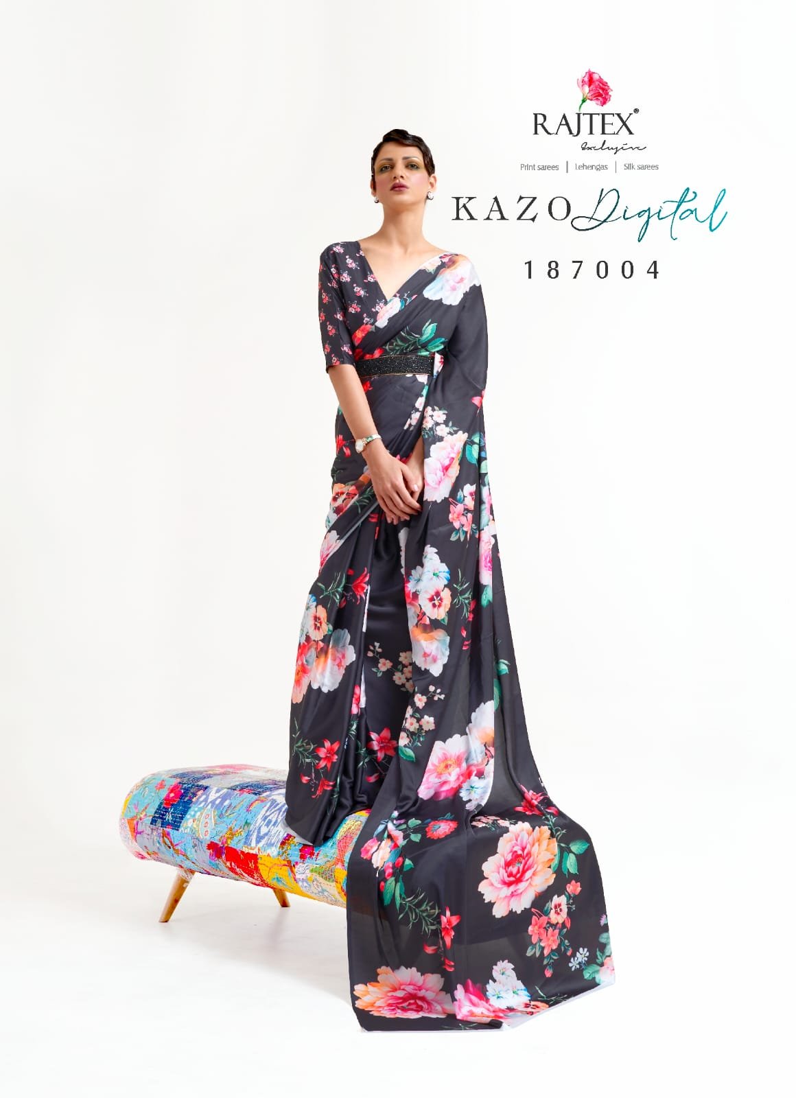 Buy Rajtex Kazo Digital Silk Digital Printed Saree Wholesale 2026