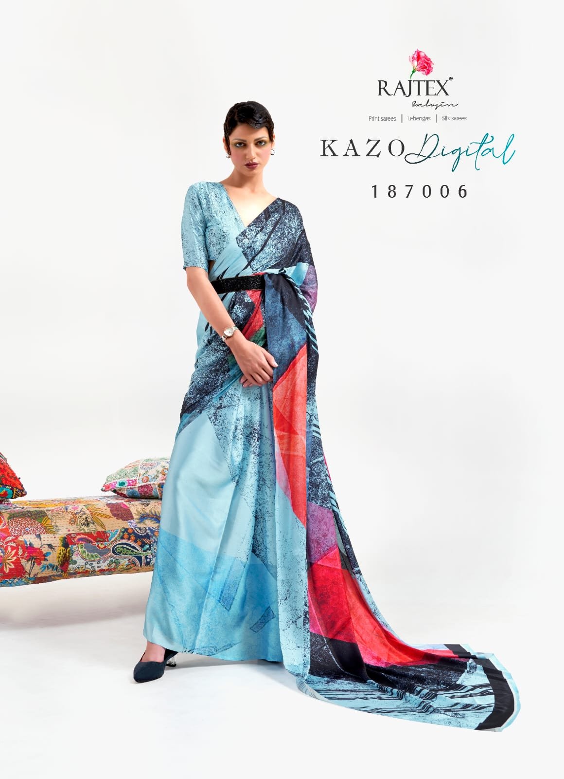 Buy Rajtex Kazo Digital Silk Digital Printed Saree Wholesale 2026