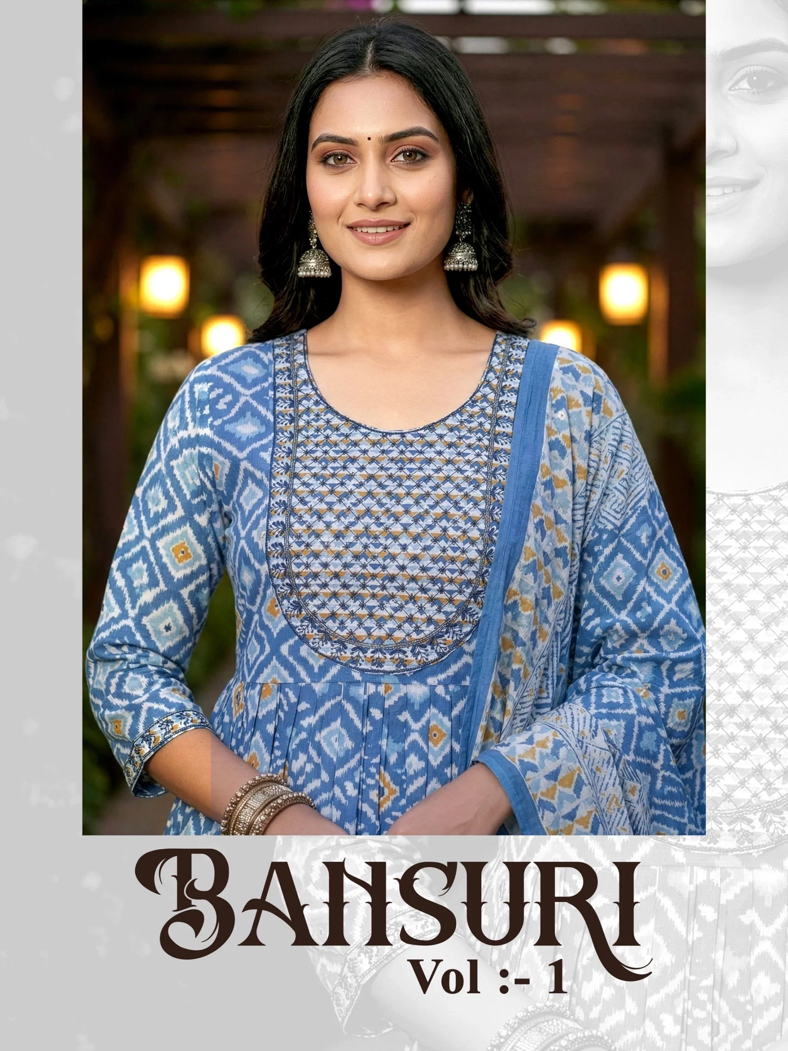 Dnp Bansuri Cambric Cotton Anarkali Kurti With Bottom And Dupatta Wholesale