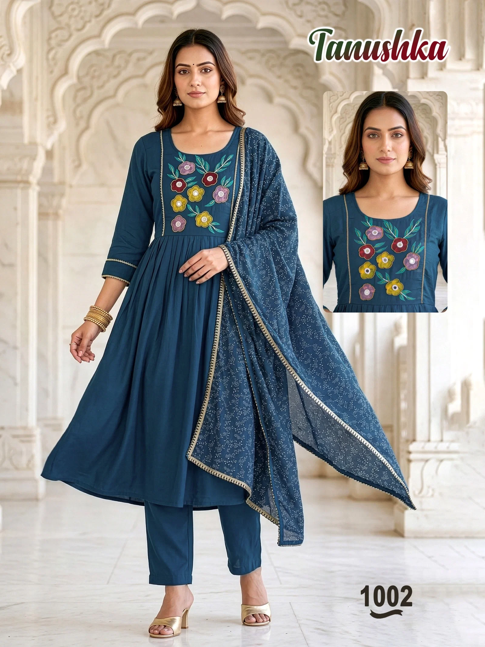 Buy Dnp Tanushka Roman Silk Kurti Pant With Dupatta Wholesale 2026