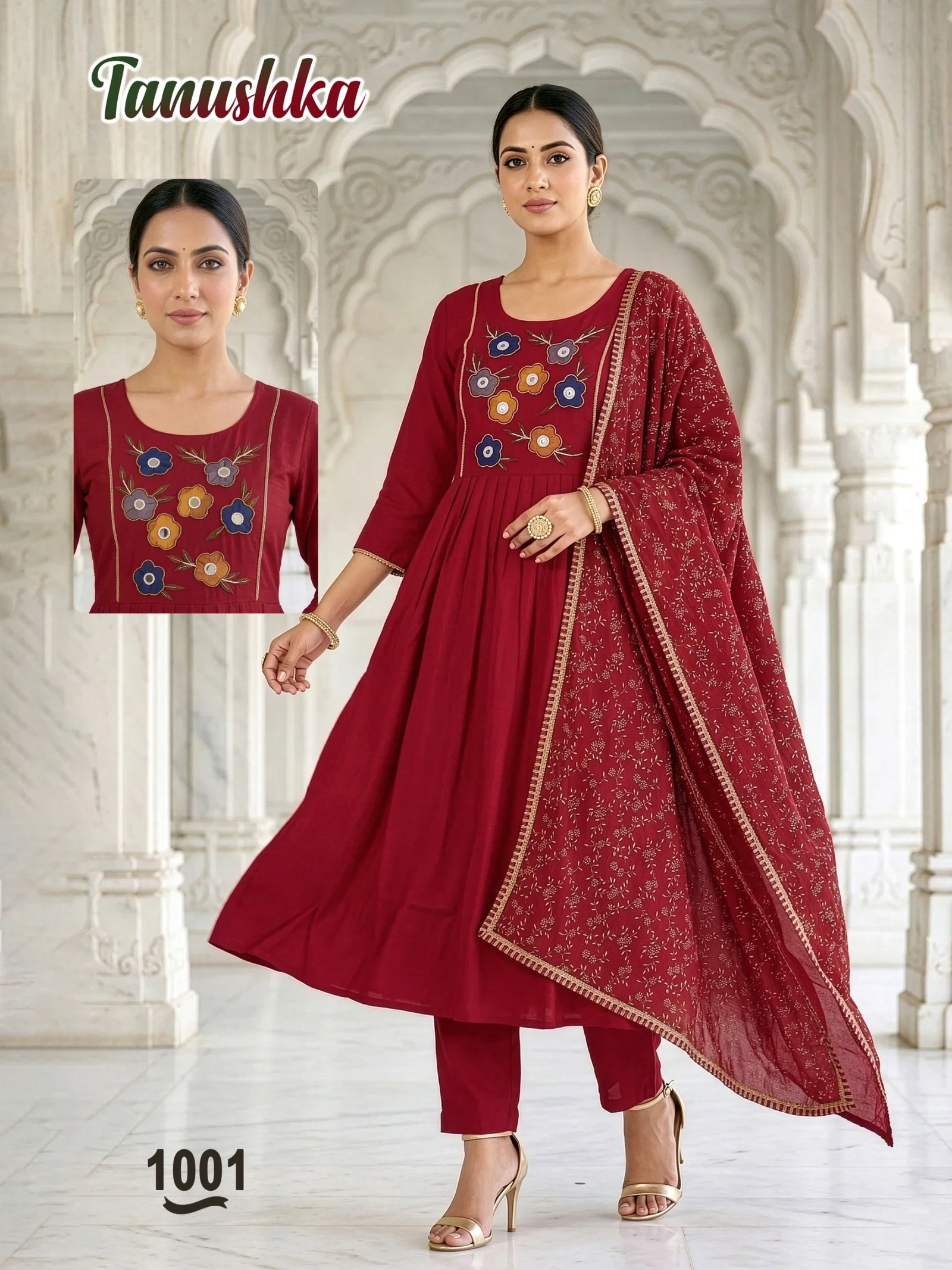 Buy Dnp Tanushka Roman Silk Kurti Pant With Dupatta Wholesale 2026