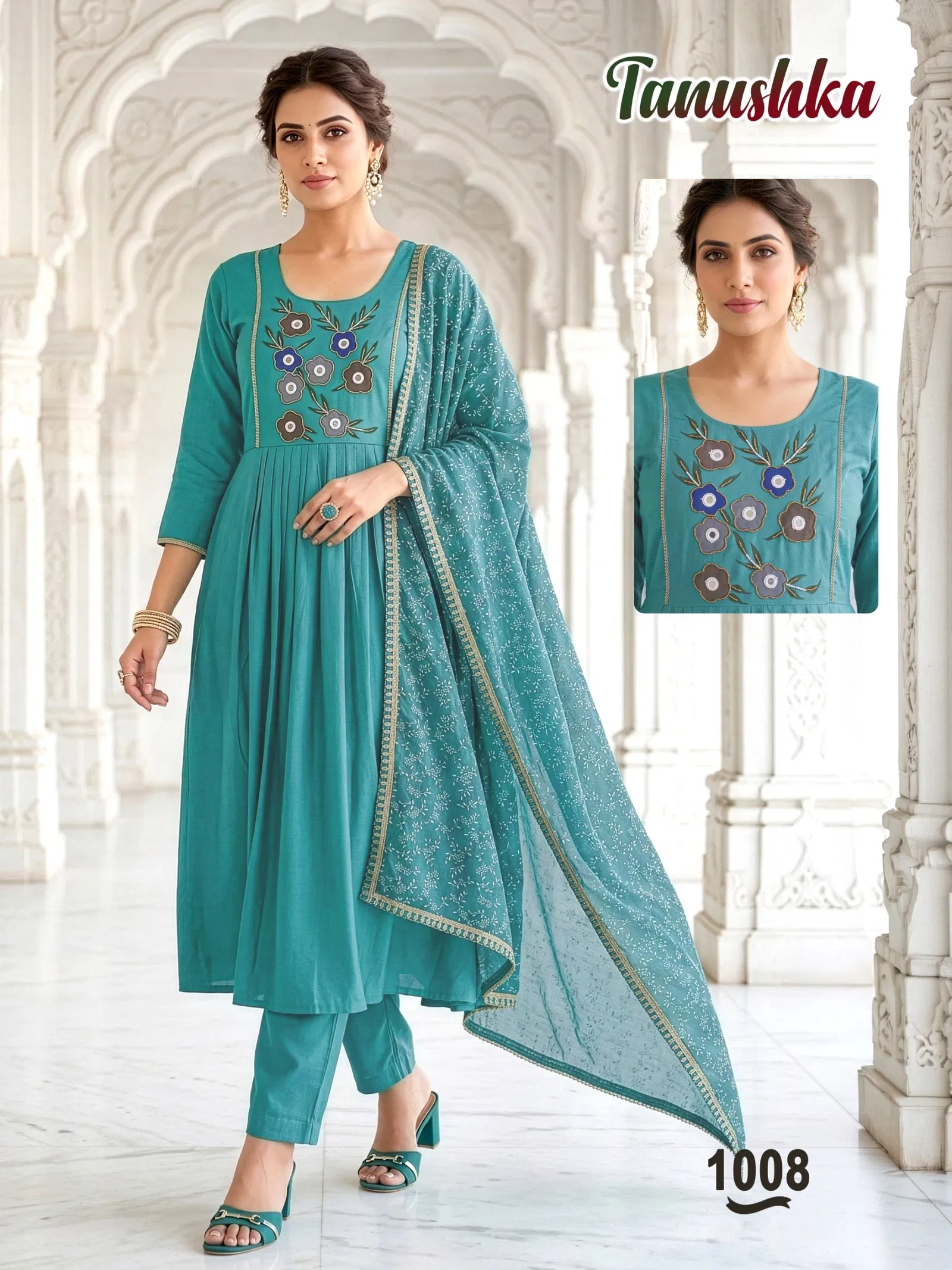 Buy Dnp Tanushka Roman Silk Kurti Pant With Dupatta Wholesale 2026