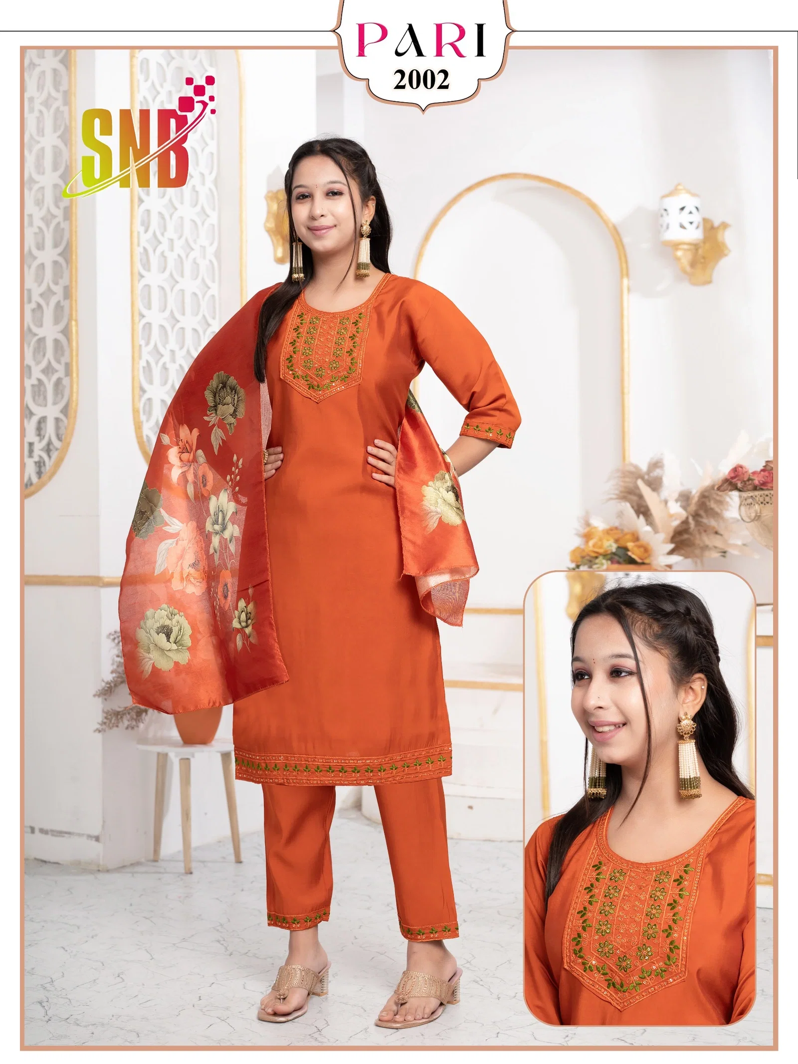 Beautiful Dnp Pari Roman Silk Kids Kurti Pant With Dupatta Wholesale 2026