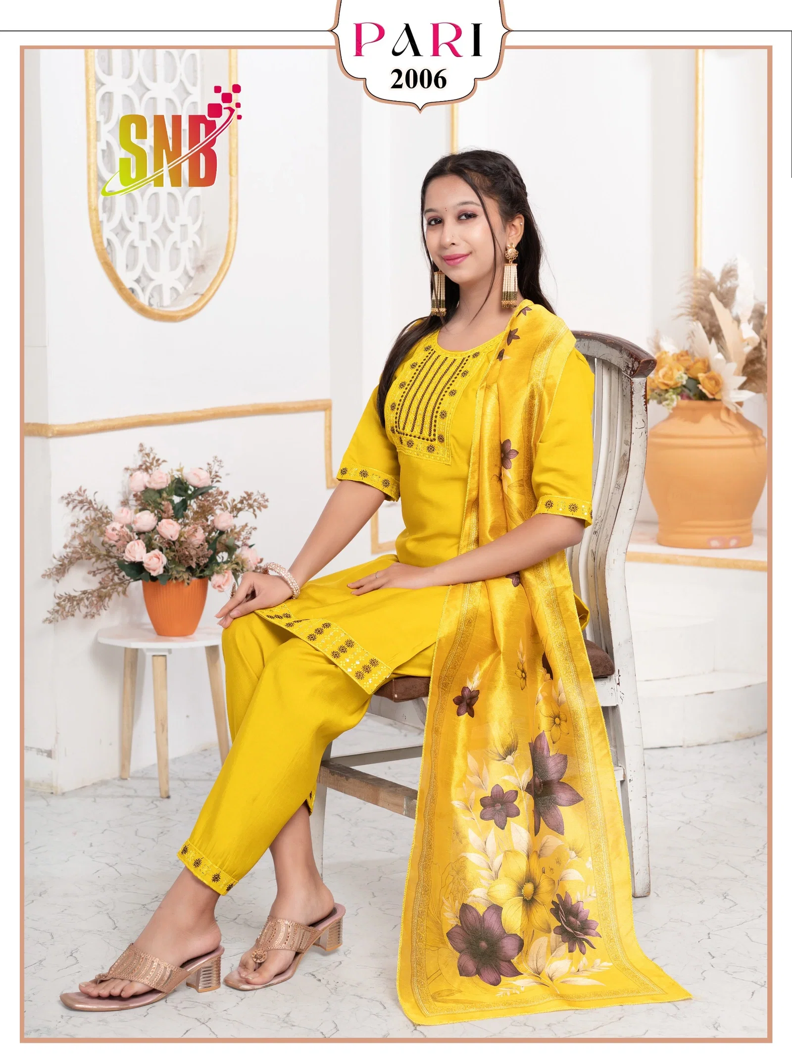 Beautiful Dnp Pari Roman Silk Kids Kurti Pant With Dupatta Wholesale 2026