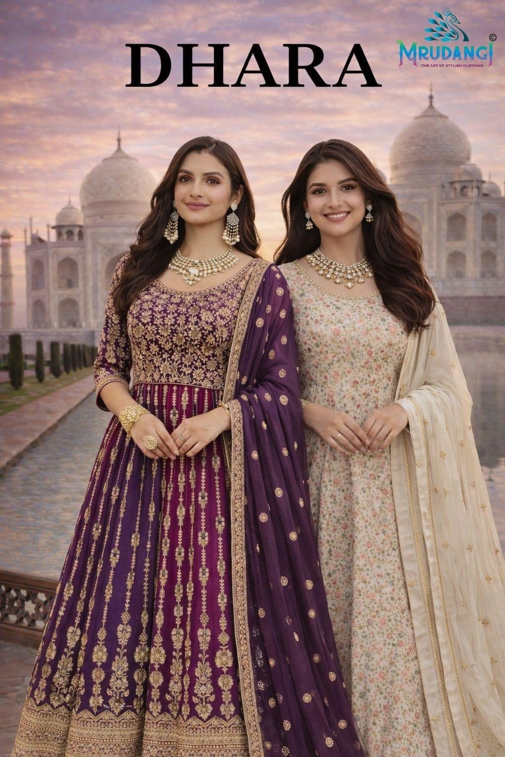 Mrudangi Dhara Real Georgette Zarkan With Embroidered Gown Dupatta Wholesale