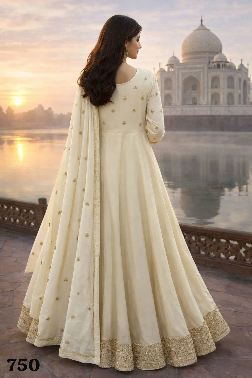 Mrudangi Dhara Real Georgette Zarkan With Embroidered Gown Dupatta Wholesale