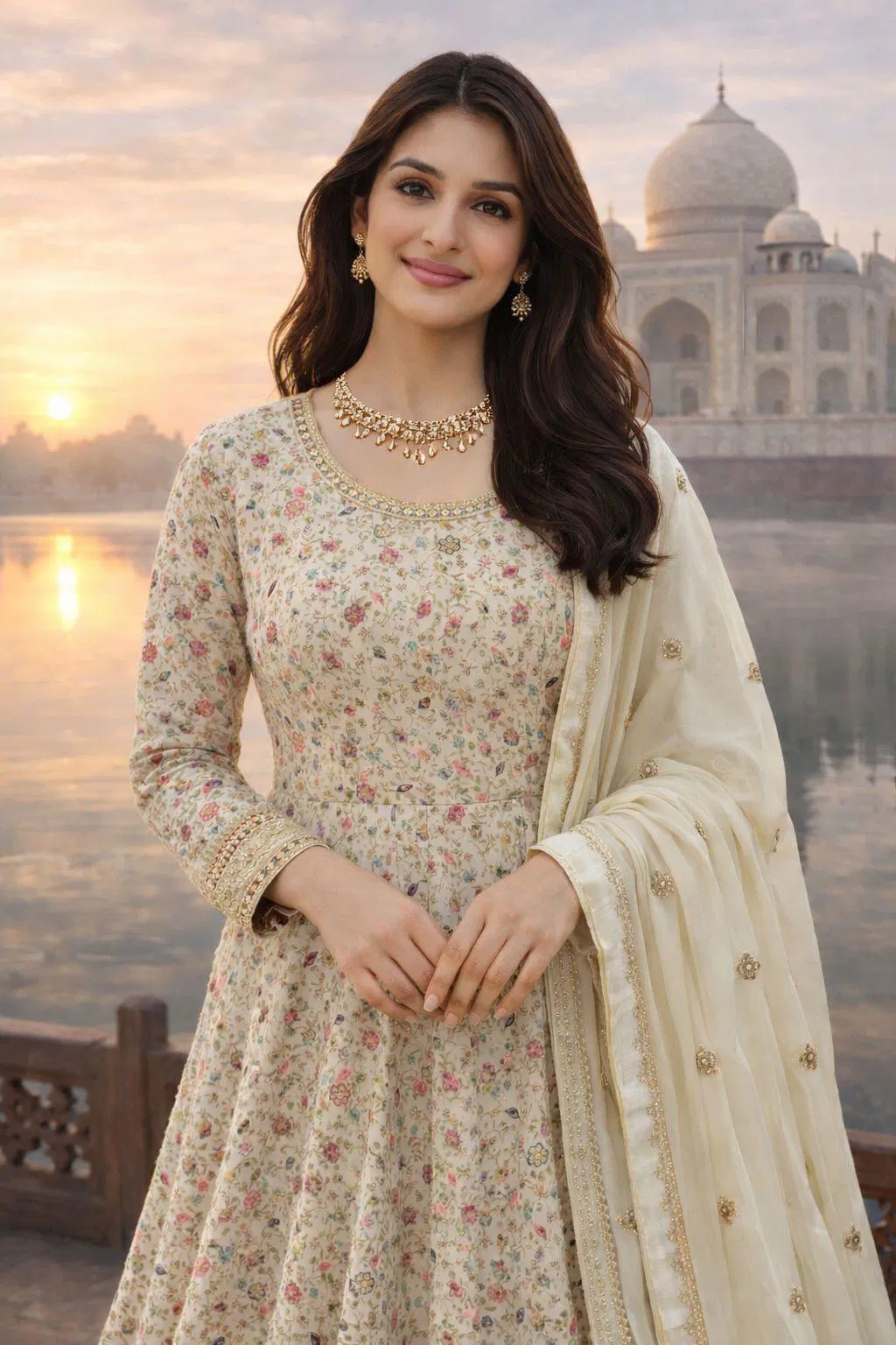 Mrudangi Dhara Real Georgette Zarkan With Embroidered Gown Dupatta Wholesale