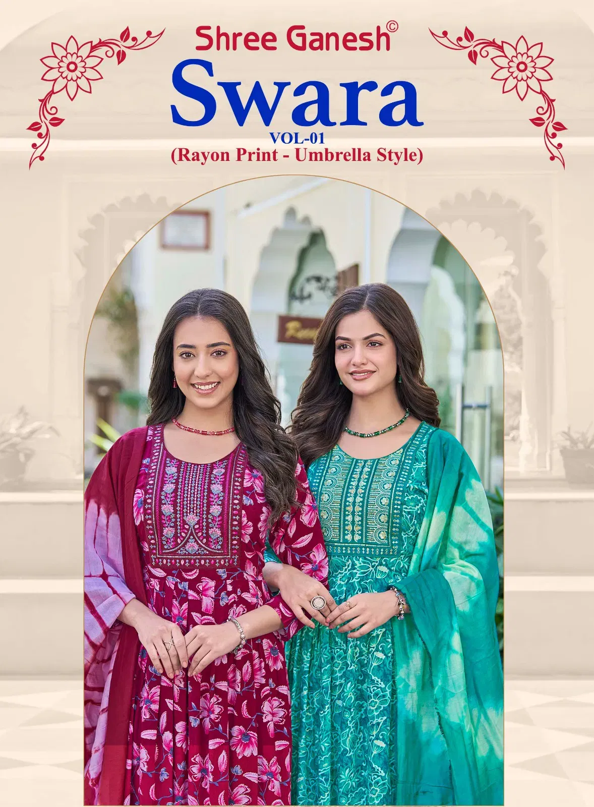 Shree Ganesh Swara Vol 1 Readymade Rayon Umbrella Style Kurti Set Collection Wholesale