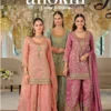 Eba Anokhi Color Edition Chinon With Embroidery Worked Top Bottom And Dupatta Wholesale