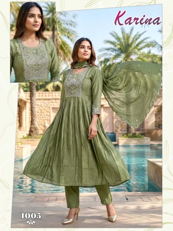 Latest Dnp Karina Vertican Kurti Pant And Dupatta Wholesale 2026