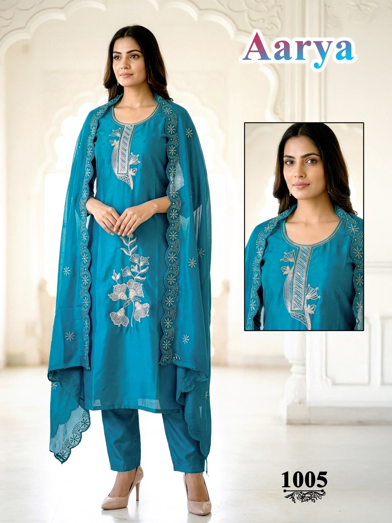 Buy Dnp Aarya Vol 1 Gadwal Silk Kurti Pant With Dupatta Wholesale 2026