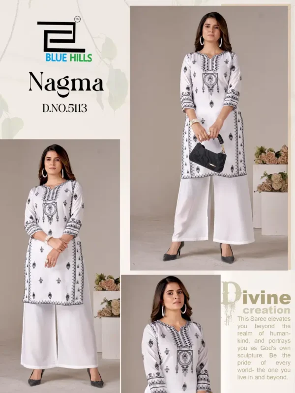 Buy Blue Hills Nagma Rayon With Thread Embroidery Kurti With Dupatta Wholesale 2026