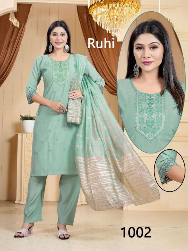 Latest Dnp Ruhi 1 Roman Silk Kurti With Bottom Dupatta Wholesale 2026