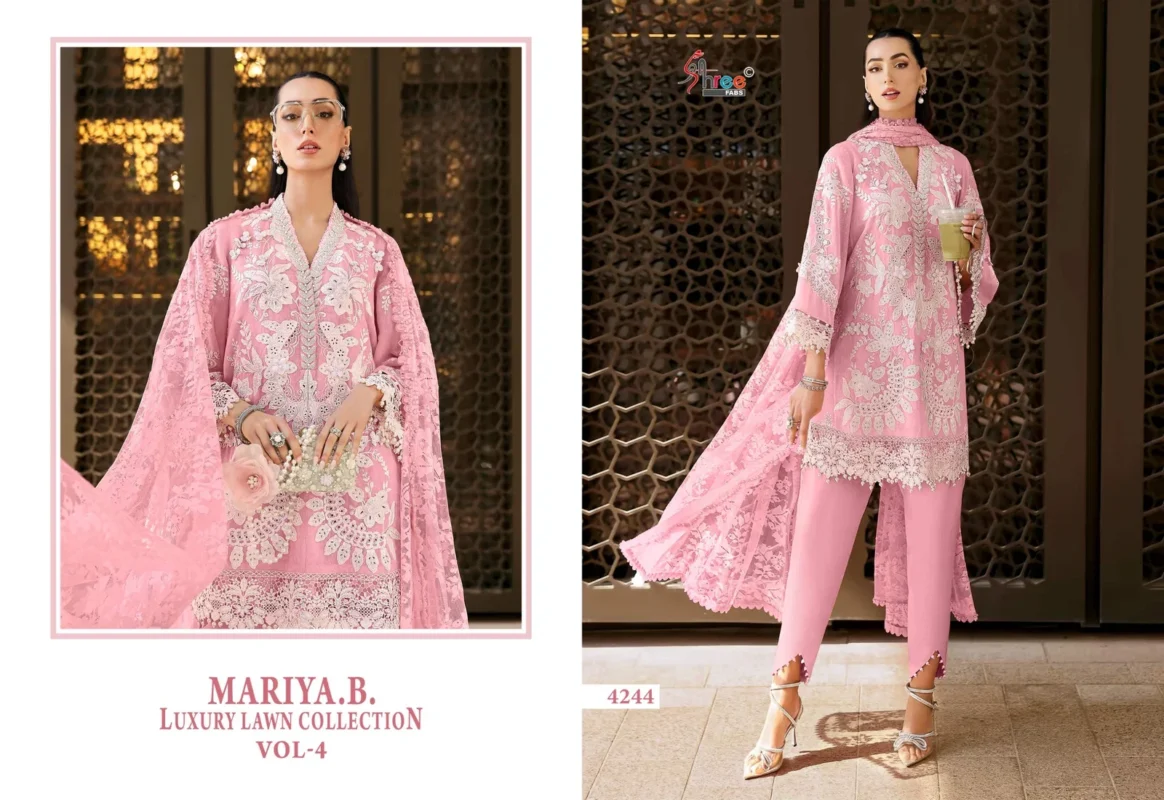 Buy Shree Maria B Luxury Lawn Collection Vol 4 Cotton Dupatta Cotton Embroidered Pakisatni Salwar Kameez Wholesale 2026