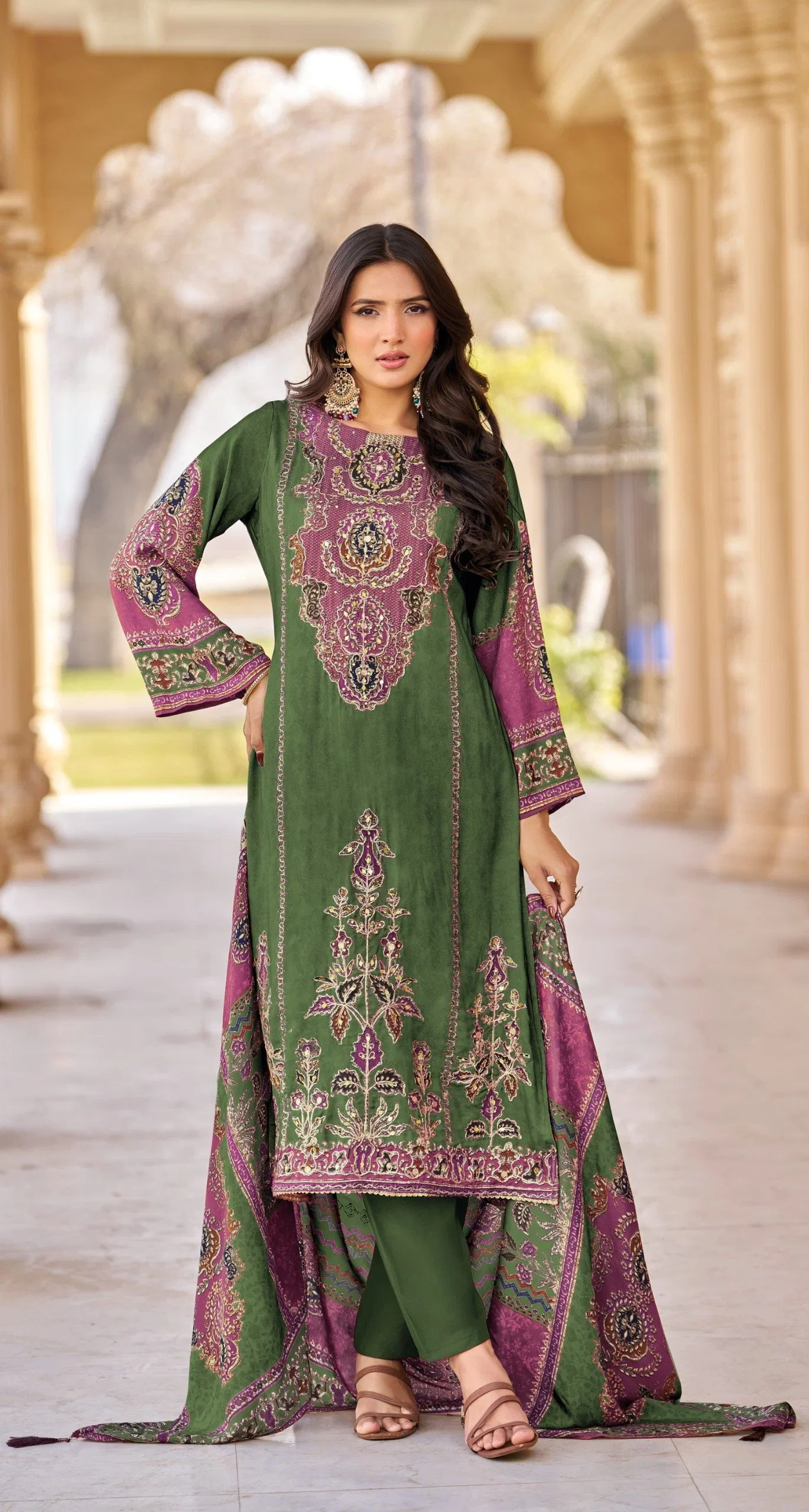 Shree Kt 318 B And C Viscose Maslin Digital Printed Salwar Kameez Collection Wholesale