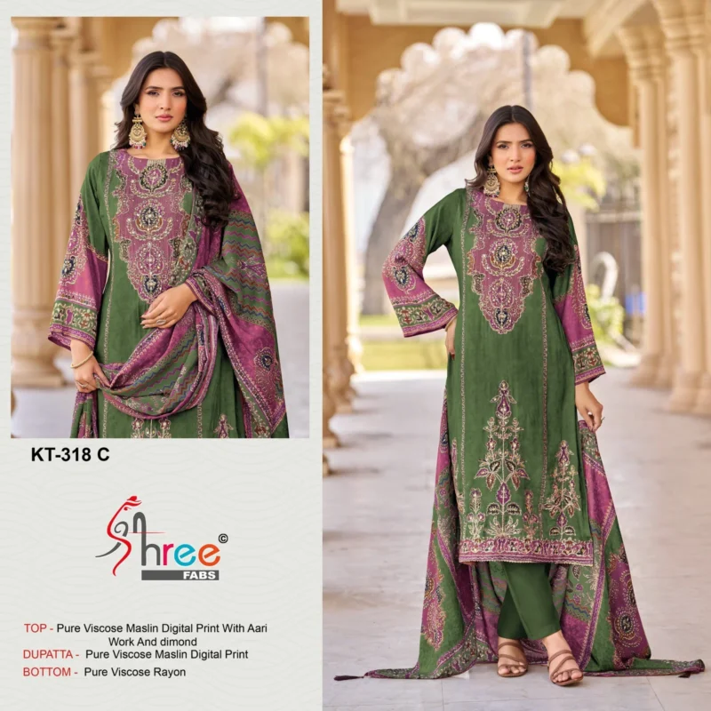 Buy Shree Kt 318 B And C Viscose Maslin Digital Printed Salwar Kameez Collection Wholesale 2026