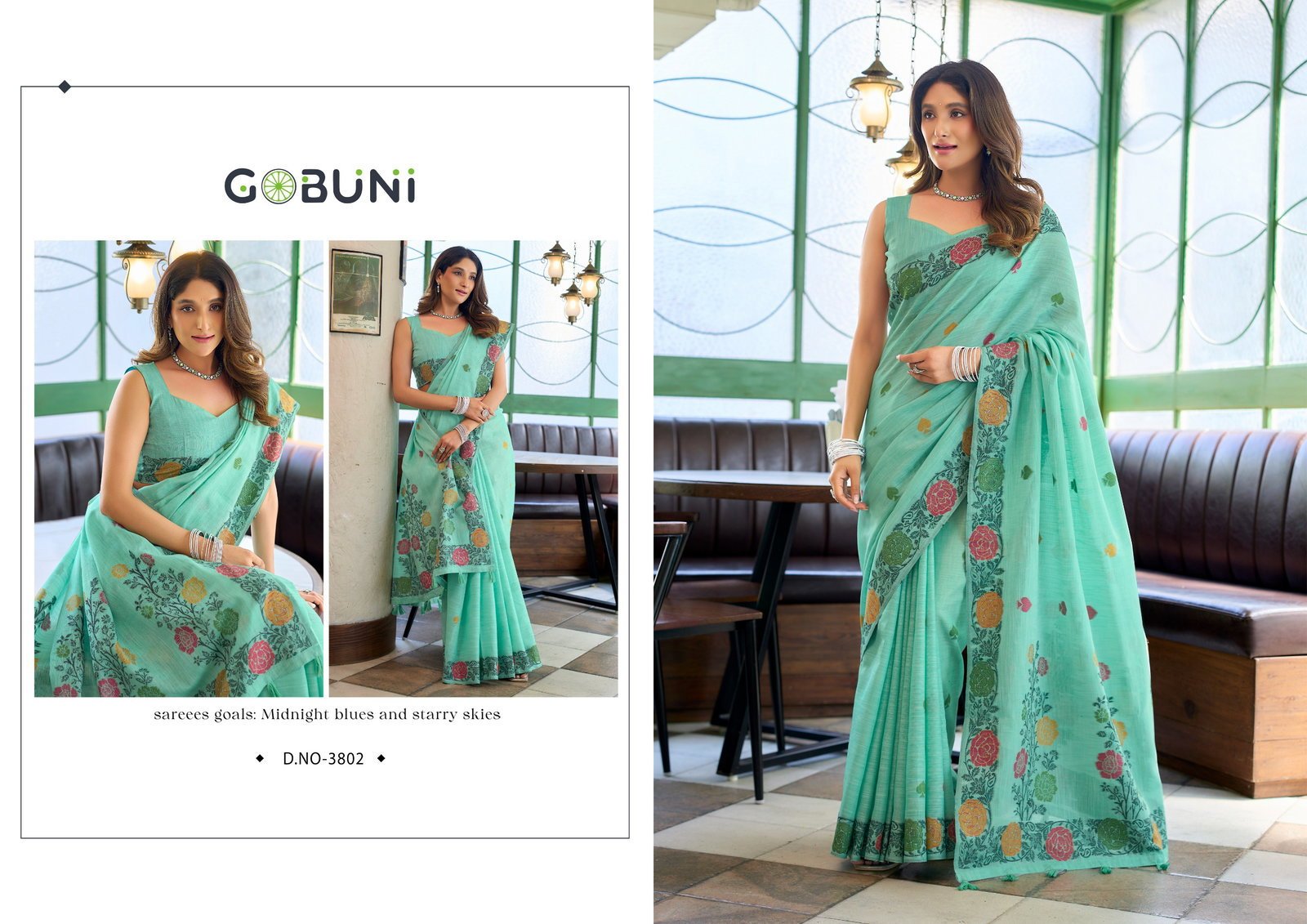 Stylish Gobuni Suman Linen Jacquard Handloom Saree Collection Wholesale 2026
