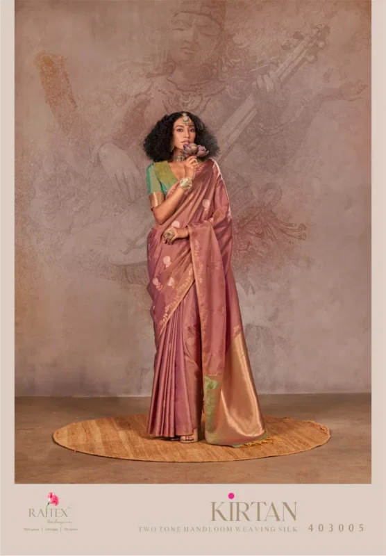 Latest Rajtex Kirtan Two Tone Silk Handloom Weaving Saree Collection Wholesale 2026
