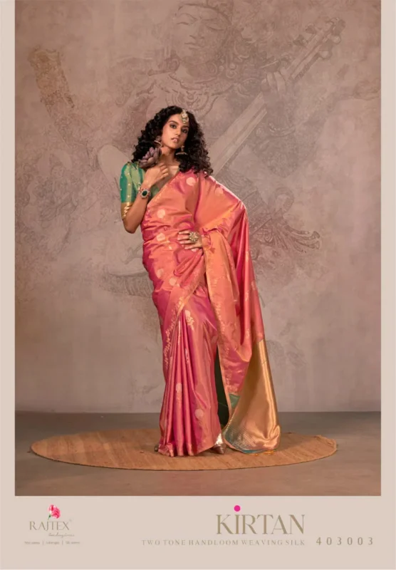 Latest Rajtex Kirtan Two Tone Silk Handloom Weaving Saree Collection Wholesale 2026