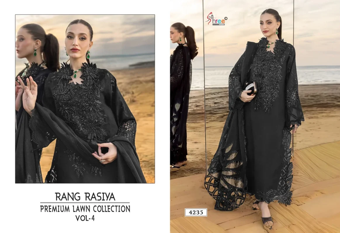 Launching Shree Rang Rasiya Premium Lawn Vol 4 Kota Doriya Dupatta Cotton Embroidered Salwar Suit Wholesale 2026