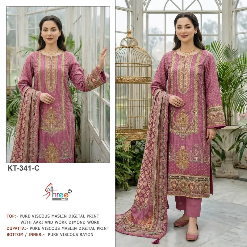 Beautiful Shree Kt 341 Viscose Maslin Digital Printed Salwar Kameez Wholesale 2026