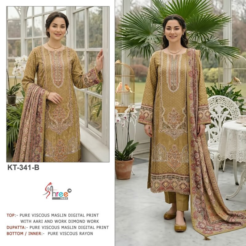 Beautiful Shree Kt 341 Viscose Maslin Digital Printed Salwar Kameez Wholesale 2026