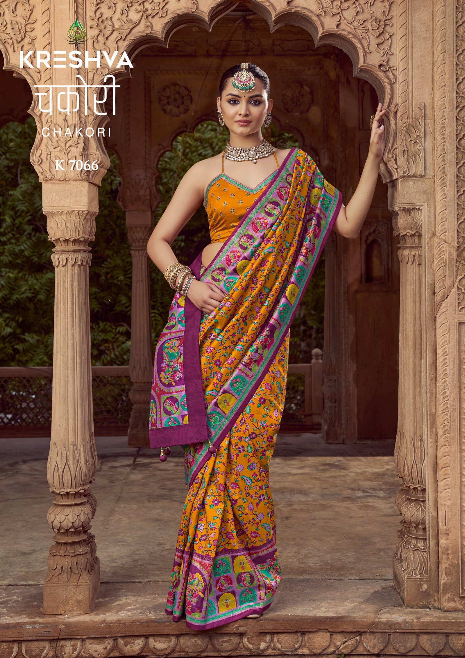 Launching Kreshva Chakori P V Silk Printed Traditional Saree Collection Wholesale 2026