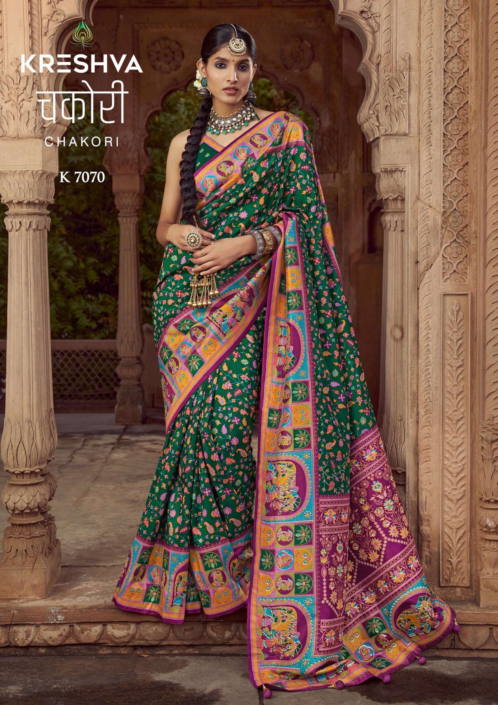 Launching Kreshva Chakori P V Silk Printed Traditional Saree Collection Wholesale 2026