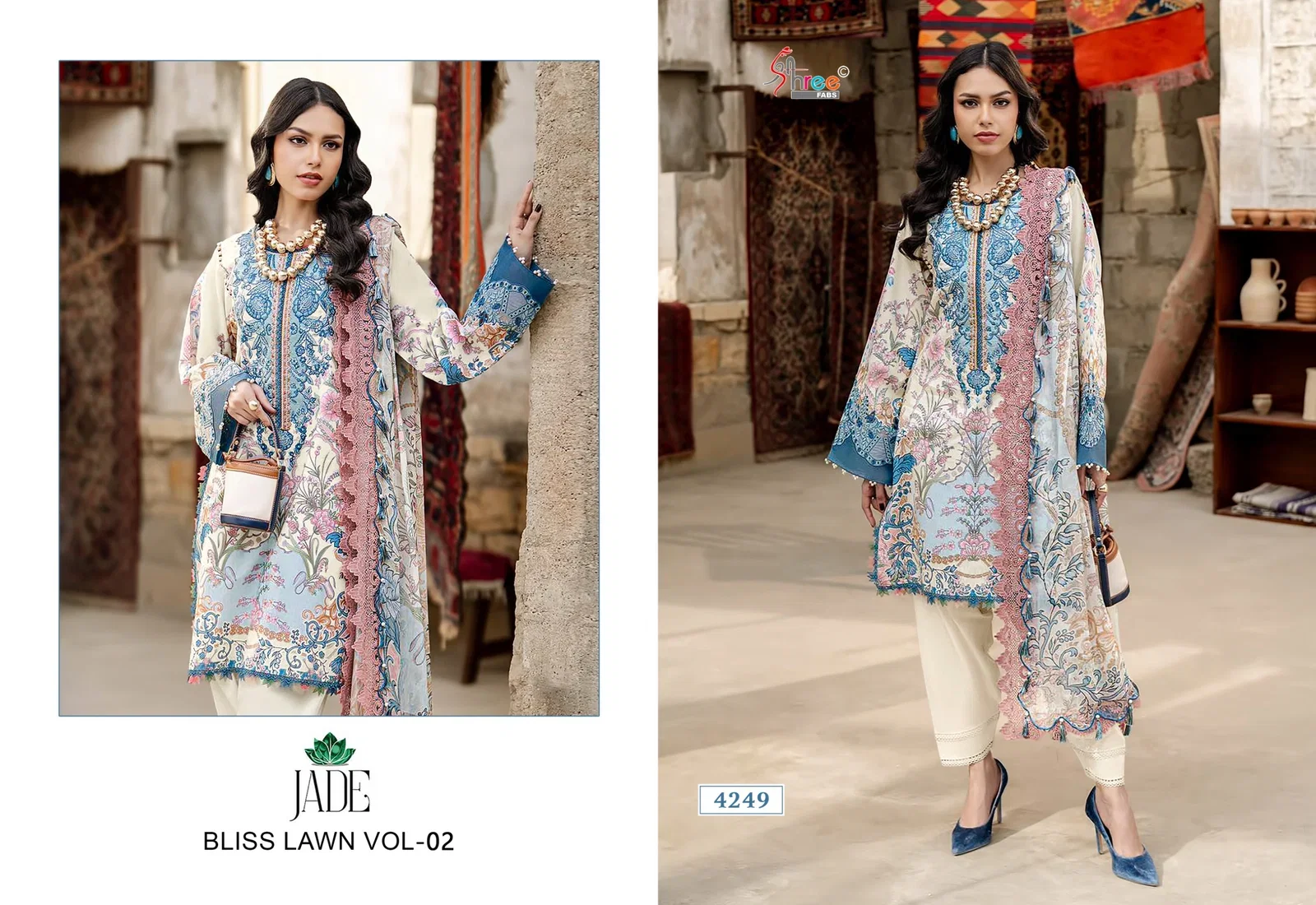 Launching Shree Jade Bliss Lawn Vol 2 Chiffon Dupatta Cotton Printed Salwar Kameez Wholesale 2026