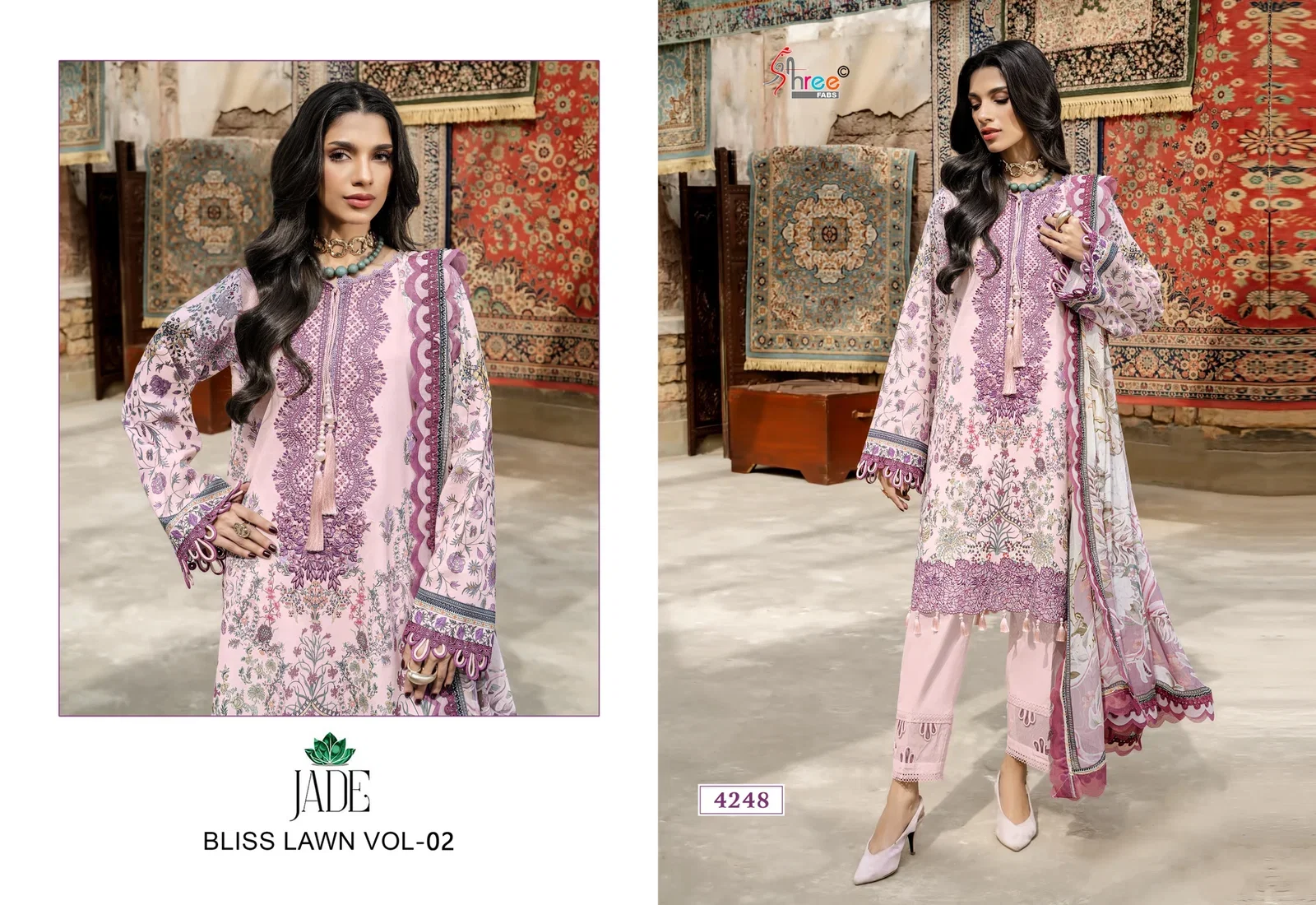 Launching Shree Jade Bliss Lawn Vol 2 Chiffon Dupatta Cotton Printed Salwar Kameez Wholesale 2026
