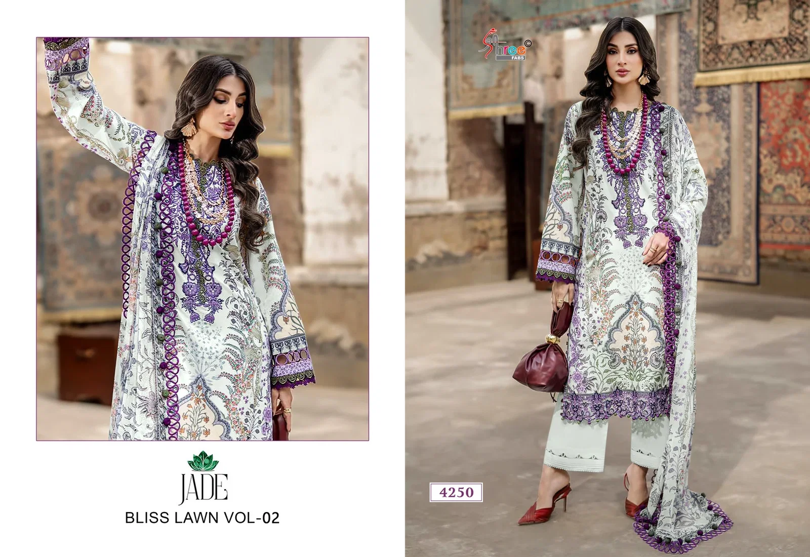 Launching Shree Jade Bliss Lawn Vol 2 Chiffon Dupatta Cotton Printed Salwar Kameez Wholesale 2026