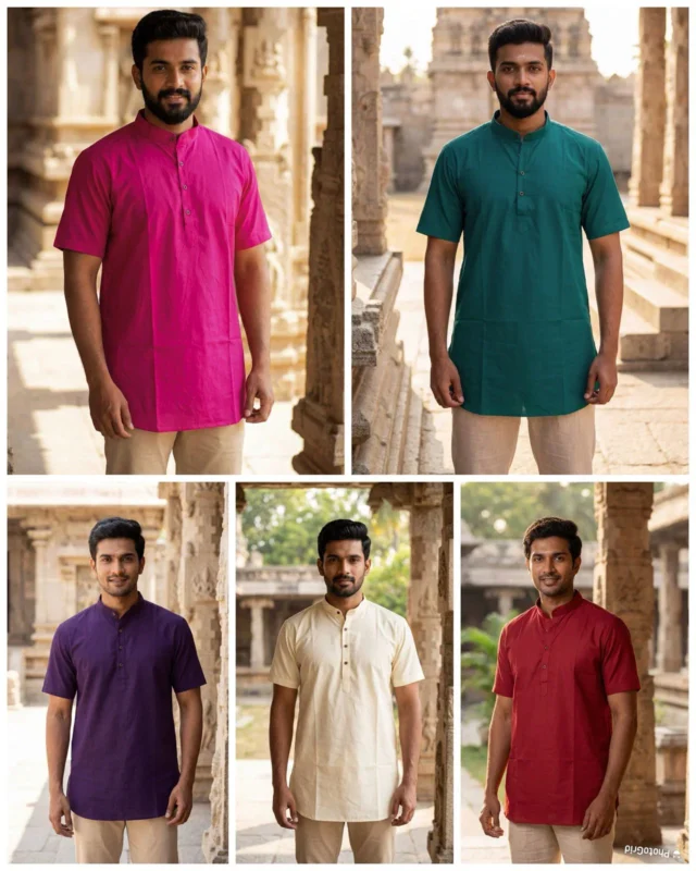Beautiful Kurta Culture Pattu Silk Casual Wear Mens Short Kurta Collection Wholesale 2026
