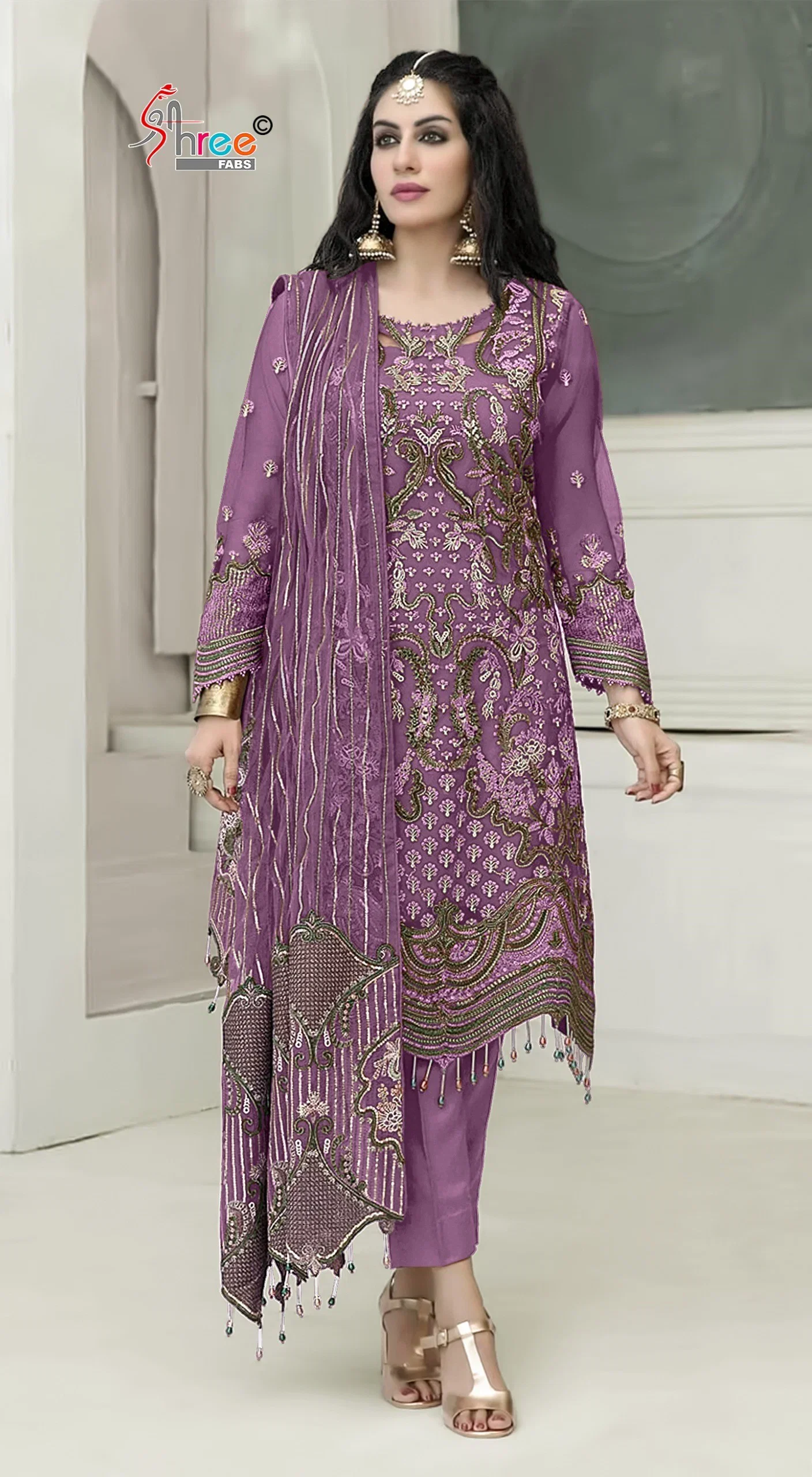 Shree Sf 5533 Vol 3 Chiffon With Embroidery Pakistani Salwar Kameez Wholesale