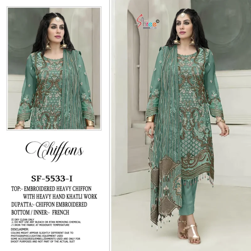 Stylish Shree Sf 5533 Vol 3 Chiffon With Embroidery Pakistani Salwar Kameez Wholesale 2026