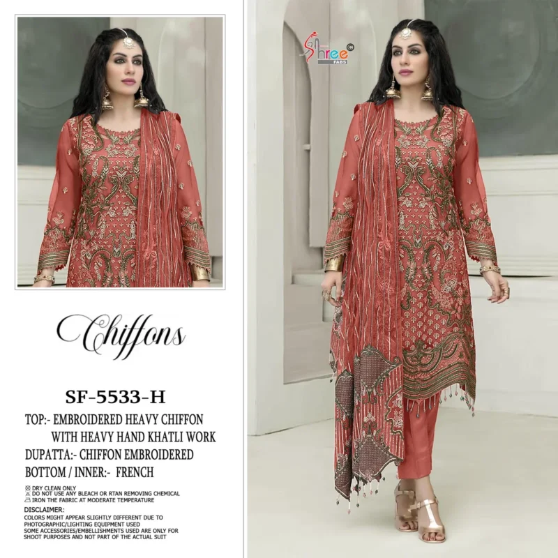 Stylish Shree Sf 5533 Vol 3 Chiffon With Embroidery Pakistani Salwar Kameez Wholesale 2026