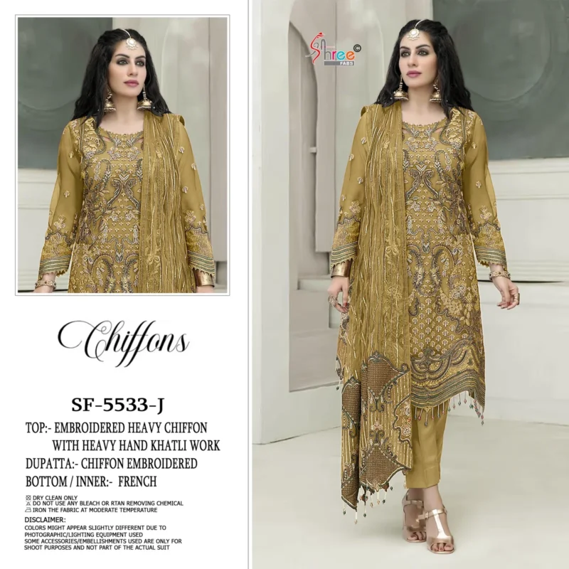 Stylish Shree Sf 5533 Vol 3 Chiffon With Embroidery Pakistani Salwar Kameez Wholesale 2026
