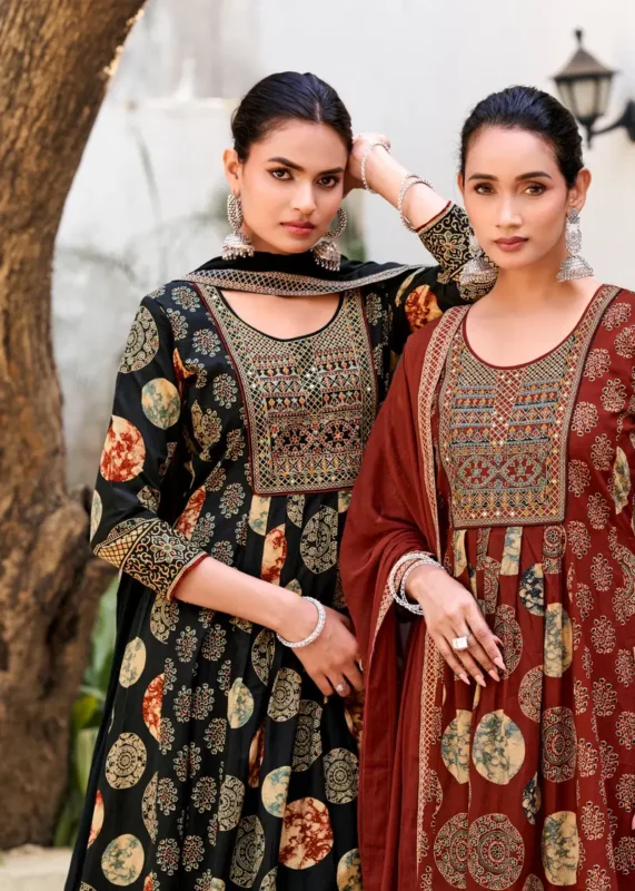Stylish Rangoon Manchali Cotton Printed Hand Worked Embroidered Kurti With Bottom Dupatta Wholesale 2026