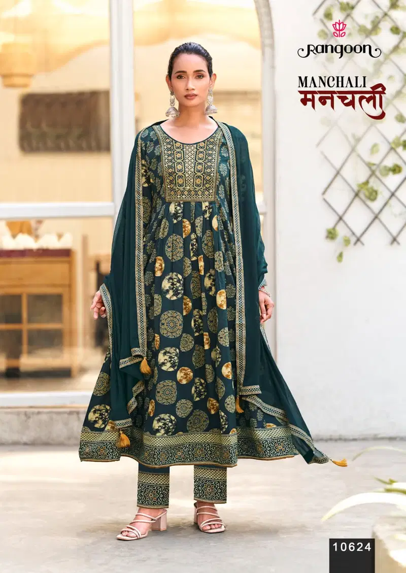 Stylish Rangoon Manchali Cotton Printed Hand Worked Embroidered Kurti With Bottom Dupatta Wholesale 2026