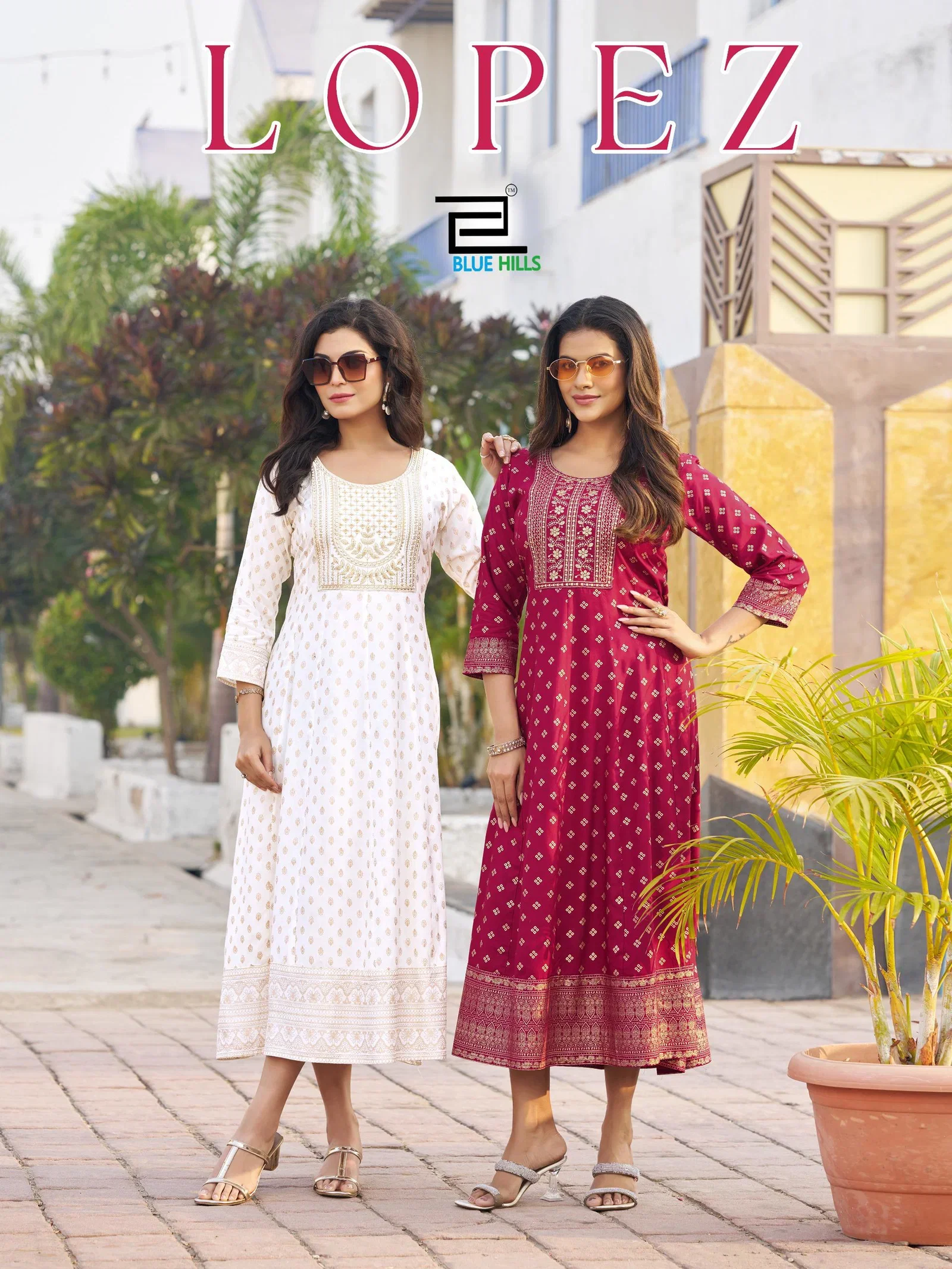 Blue Hills Lopez Rayon Embroidery Anarkali Concept Kurti Collection Wholesale