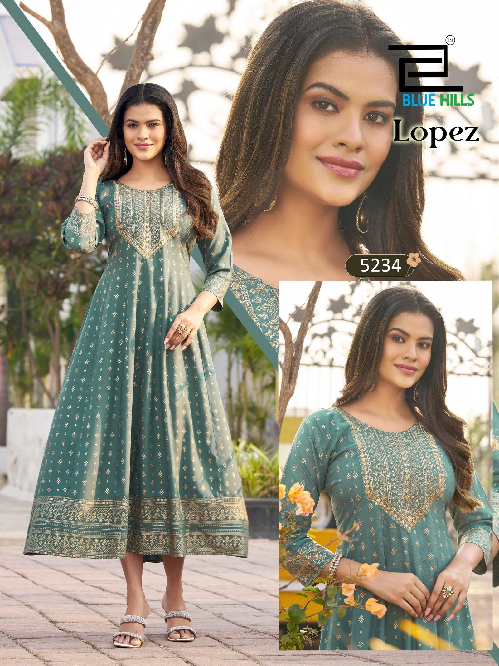Buy Blue Hills Lopez Rayon Embroidery Anarkali Concept Kurti Collection Wholesale 2026